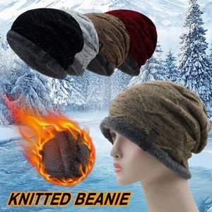 Berets Mens Winter chaud Souchy Boneie épaississeur Batter Bounge Fleep doublé Skull Skul Ski Ski surdimensionné pour les femmes