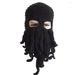 Berets Mens Womens Funny Sea Creature Hat Crochet Cthulhu Squid Octopus Bamans de bonnet