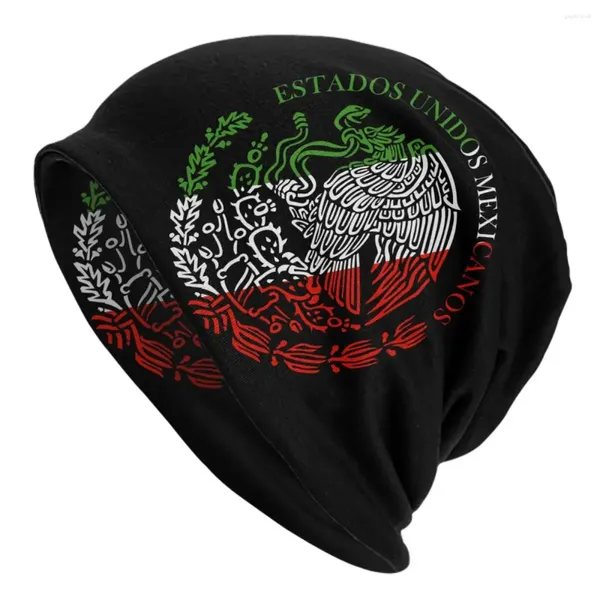 Berets Mexico Flag Skullies Bons de bonnet Unisexe Hiver Winter Treat Hat Street Adult Case of Arms Bonnet Chapeaux de ski Extérieur CAP