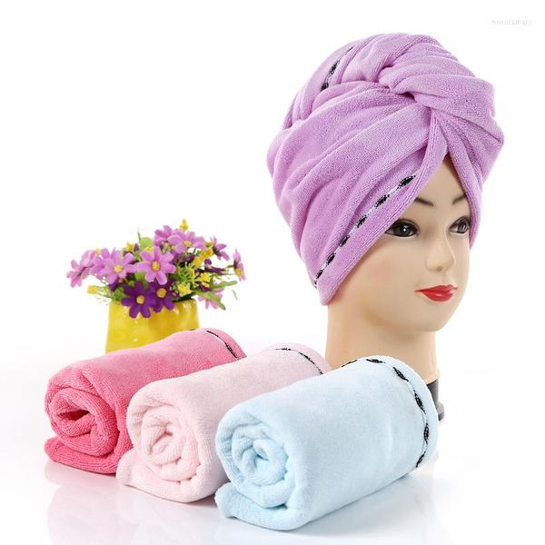 Berets Microfibre Cheveux Serviette Wrap Super Absorbant Séchage Rapide Turban Séchage Bouclés Long Épais Bonnet De Bain Wraps Serviettes De Salle De Bains