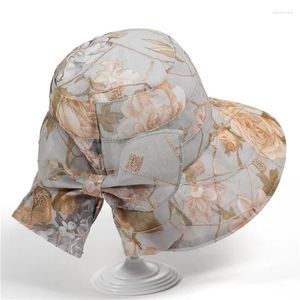 Bérets Chapeau de pare-soleil pour femmes d'âge moyen et âgé en plein air avec protection à large bord seau pliable cool