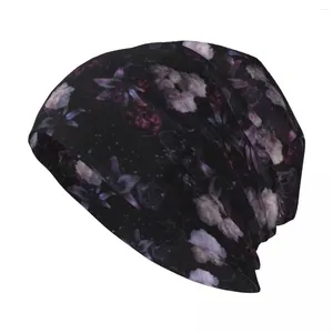 Berets Midsummer Nights Dream #Dark Floral #Midnight #Black #ROSE #night Knit Hat | -f- |Chapeaux de luxe de plage pour femmes hommes
