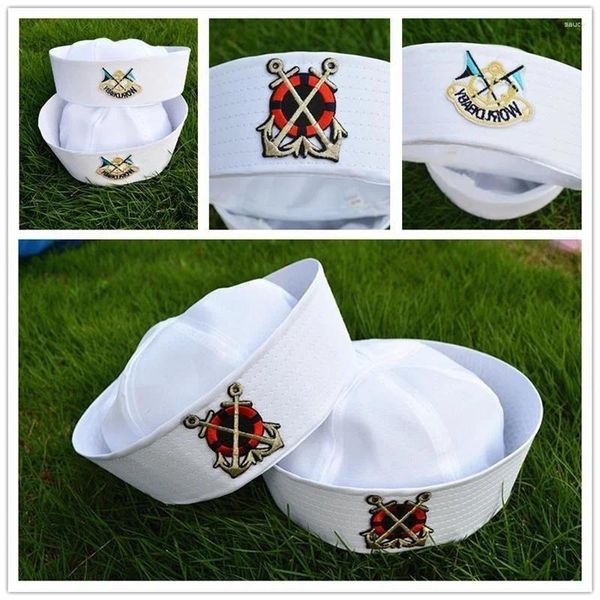 Bérets Chapeaux militaires 2023 Hommes et femmes Seaman Big Arrow Sailor Navy Cap Capitaine Chapeau Performance 14 Styles pour enfants adultes