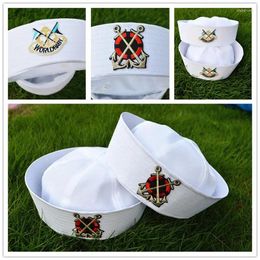 Bérets Chapeaux militaires 2024 Hommes et femmes Seaman Big Arrow Sailor Navy Cap Capitaine Chapeau Performance 14 Styles pour enfants adultes