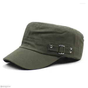 Boinas estilo militar cadete ejército gorra hombres mujeres color puro lavado algodón plano top verano otoño ajustable sombrero visera sombrero