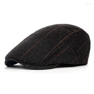 Bérets Mistdawn hommes messieurs laine mélange béret casquette peintre Sboy automne hiver chaud plat Cabbie Ivy chapeau taille réglable