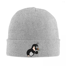 Bérets taupe surpris chapeaux automne hiver bonnet chaud Krtek petit Maulwurf mignon dessin animé casquette femme mâle acrylique tricoté casquettes