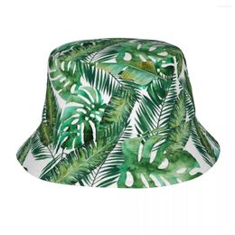 Bérets Monstera banane feuille de palmier seau chapeaux Panama pour homme femme Bob extérieur Cool pêcheur été pêche unisexe casquettes