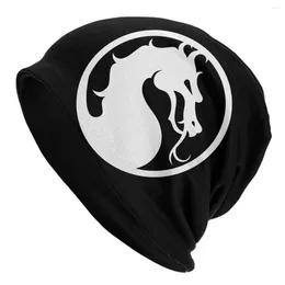 Berets Mortal Kombat Logo Bonnet Hats Hip Hop Geknit hoed voor vrouwen Men Winter Winter Warm Fighting Game Sub Zero Scorpion Skullies Beanies Caps