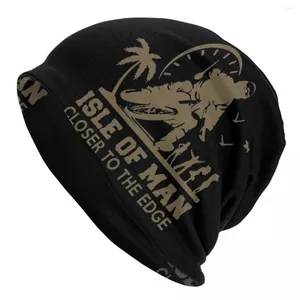 Bérets Motocross Races Caps Isle Of Man Goth Hommes Femmes Plein Air Skullies Bonnets Chapeau Printemps Chaud Double Usage Bonnet