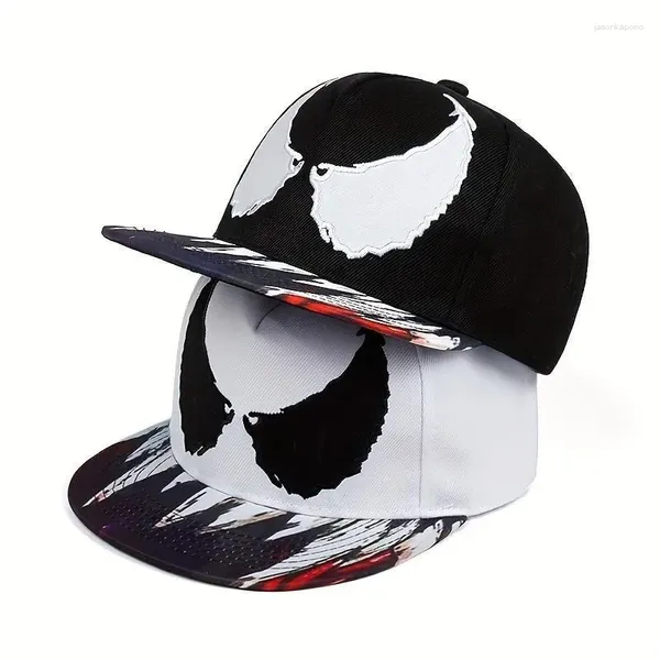 Bérets Films Venom broderie Snapback Caps de baseball Personnalisés Street Trend Outdoor Cosplay Chapeaux décontractés ajustés