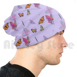 Bérets Papillons Multicolores Bonnets Pull Casquette Confortable Motif Pastel Mignon Puprle