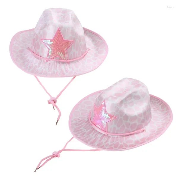 Boinas Sombrero de vaquero rosa multiusos Gorro para la cabeza Suministros para el hogar para viajes al aire libre Senderismo Camping