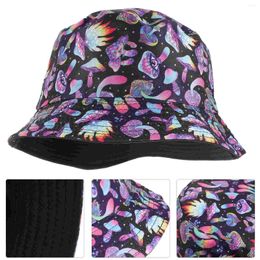 Bérets Chapeau de seau de fleur de champignon randonnée femmes casquettes de protection solaire treillis pêche coton respirant