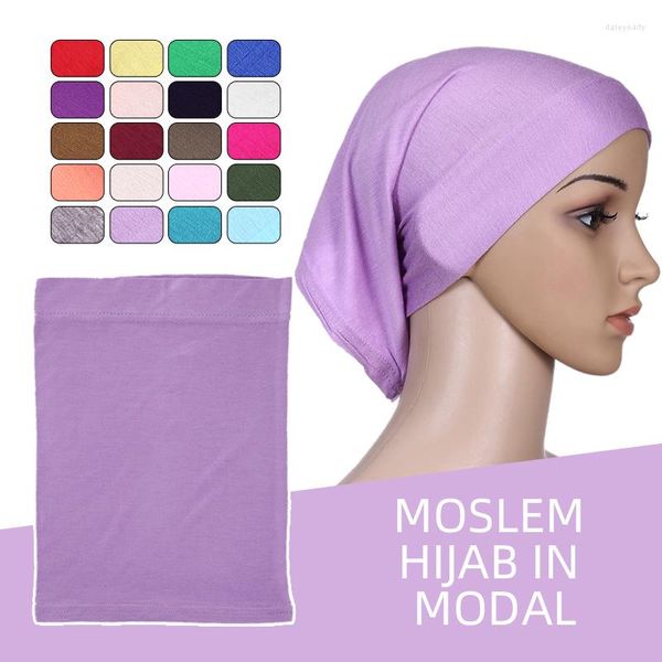 Bérets foulard musulman femmes sous écharpe Tube Bonnet casquette islamique couvre-chef Hijab chapeau couleur unie foulard casque couvre-chef