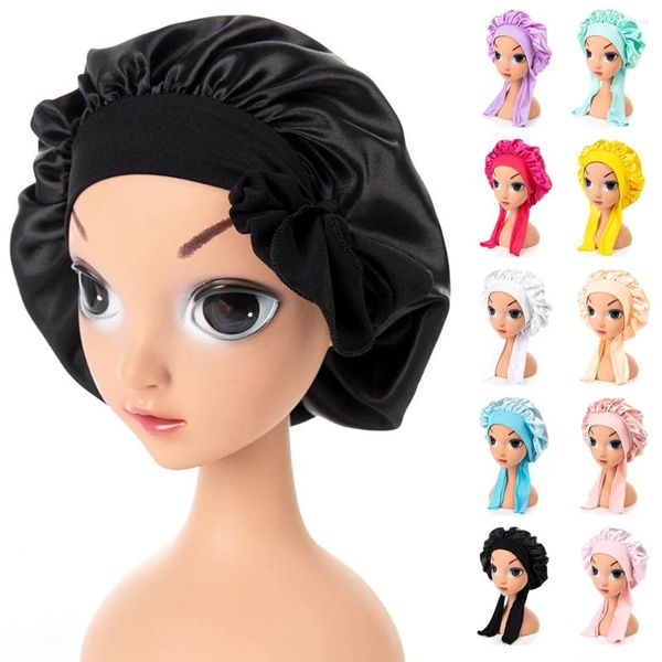 Boinas Musulmanas Turbante Sombrero InnerGirl Night Sleep Cap Cuidado del cabello Bonnet Nightcap para niños Unisex