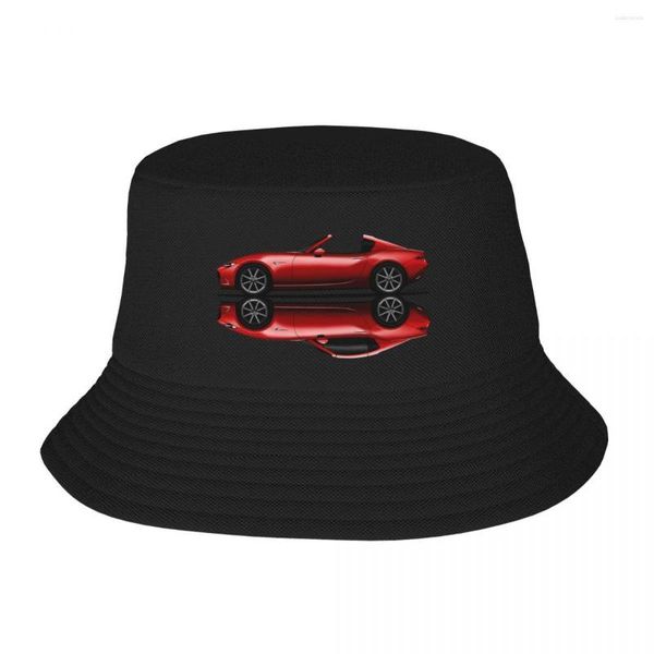 Bérets mon dessin du chapeau de seau de voiture de sport japonaise décapotable rouge RF Roadster rouge ouvert et fermé