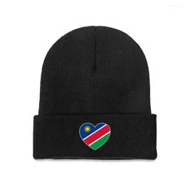 Berets Namibia Flag hart Top Print Men vrouwen unisex gebreide hoed winter herfst beanie cap warme motorkap voor cadeau