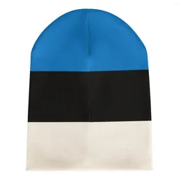 Bérets Nation Estonie Drapeau Pays Chapeau Tricoté Pour Hommes Femmes Garçons Unisexe Hiver Automne Bonnet Bonnet Chaud Bonnet