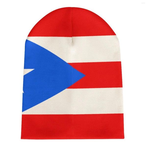 Boinas Nación Puerto Rico Bandera País Sombrero de punto para hombres Mujeres Niños Unisex Invierno Otoño Gorro Gorro Cálido