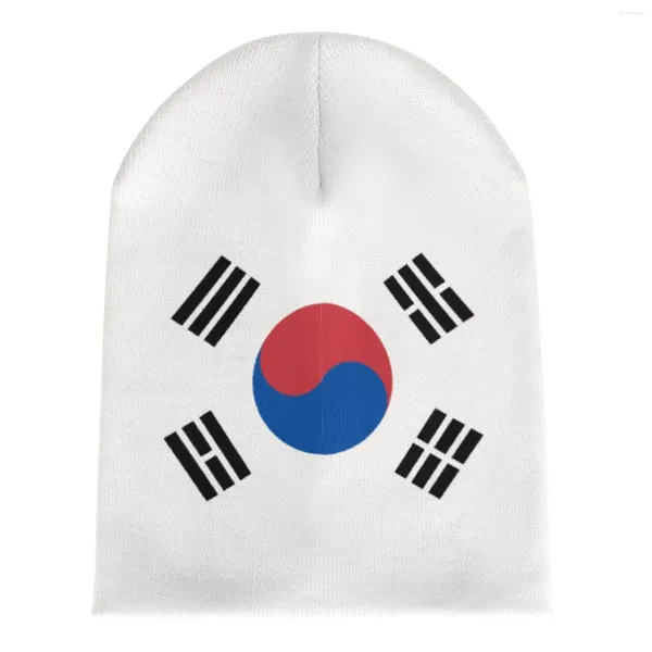 Bérets Nation Corée Du Sud Drapeau Pays Chapeau Tricoté Pour Hommes Femmes Garçons Unisexe Hiver Automne Bonnet Bonnet Chaud Bonnet