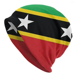 Bérets drapeau National Skullies bonnets casquettes St Kitts et Nevis chapeau mince automne printemps Bonnet chapeaux hommes femmes Hip Hop casquette de Ski