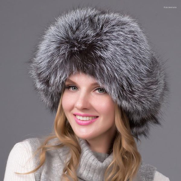 Bérets de bombardier en fourrure naturelle pour femmes, chapeaux d'hiver chauds et moelleux, Style russe, casquette ronde, mode véritable Ushanka