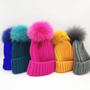 Bérets boule de fourrure douce naturelle chapeaux tricotés hiver épais Pom casquettes en plein air frisé femmes Ski Skullies bonnets Gorros os