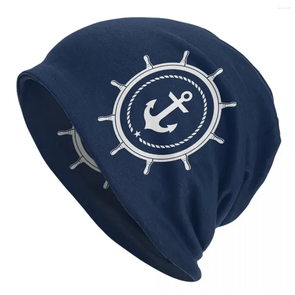 Bérets nautique ancre barre réunion de famille bleu marine Bonnet chapeaux Hip Hop rue Skullies bonnets chapeau unisexe tricot casquette d'été