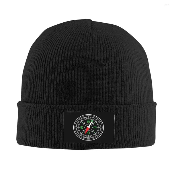 Boinas Náuticas Camping Aventura Brújula Skullies Gorros Gorros Ropa de calle Invierno Cálido Mujeres Hombres Tejer Sombreros Adultos Unisex Bonnet