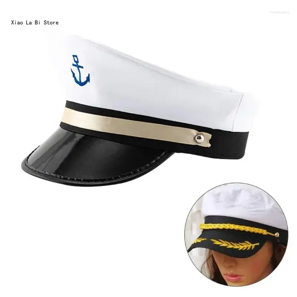 Berets Nautics Hat for Adult Role Play Halloween Party Cosplay Tophat Stage Performances Navy Headwear XXFD