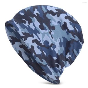 Berets Navy Blue Camouflage Camo hoed Cool Autumn Winter Street Skullies Beanies Cap Unisex Men Vrouwen vrouwelijk warme multifunctionele breier