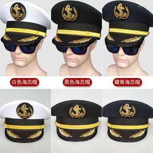 Boinas Navy Captain Cap Seaman Big Stage Performance Hat Hombres Fedora 2022