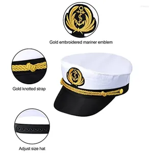 Bérets Marine Marine Chapeau Yacht Capitaine Costume Hommes Bonnet Robe Formelle