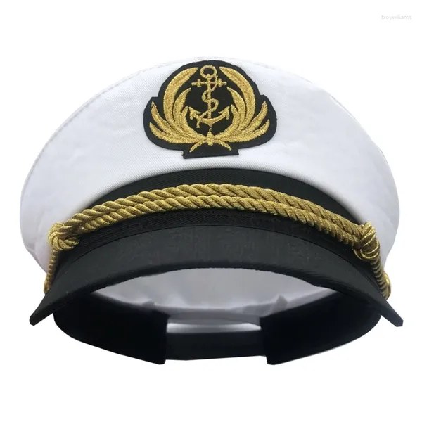Bérets Marine Marine Chapeau Yacht Capitaine Marin Costume Hommes Casquette Bonnet Amiral Robe Formelle