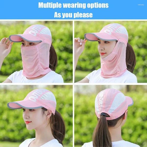 Boinas Protección del cuello para hombres Bufanda de seda UV Mask Outdoor Mask Prochreen Veil Anti-UV Cubierta MA V7R4