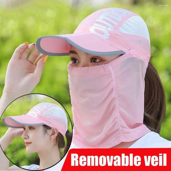 Boinas Protección del cuello para hombres Bufanda de seda UV Mask Outdoor Mask Sunscreen Velo Anti-Uv Cubierta de la cara MA O4J9