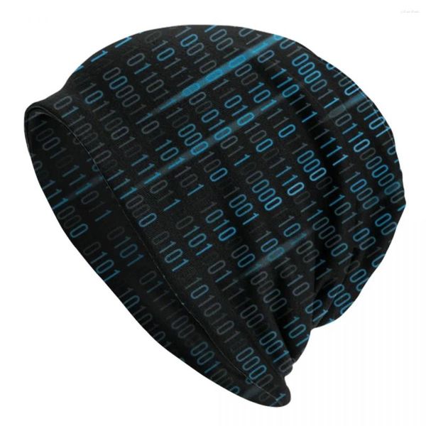 Bérets Nerd Code Cadeau 0 1 Codage Skullies Bonnets Casquettes Unisexe Hiver Chapeau Tricoté Programmeur Hacker Binaire Bonnet Chapeaux Casquette De Ski En Plein Air