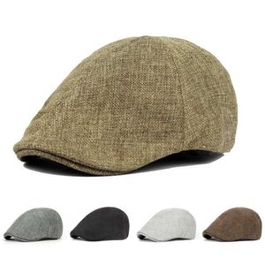 Berets New Mens Solid Berets Hat Golf Driving Sun Sun Flat Diablement Fort Gatsby Hat pour les femmes Ivy Hat Summer Cabbie Cabbie Newsboy D240417