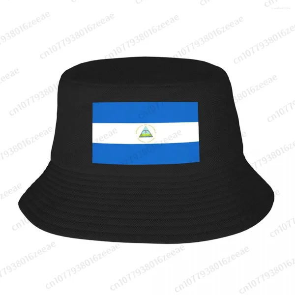 Boinas Bandera de Nicaragua Verano Pescador Sombreros Al Aire Libre Protección Solar Pesca Caza Gorra Hombres Señoras Sombrero