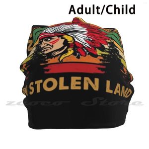 Bérets No One Is Illegal On Stolen Land Vintage Knit Hat Elastic Soft Custom Pattern Present Cap Party