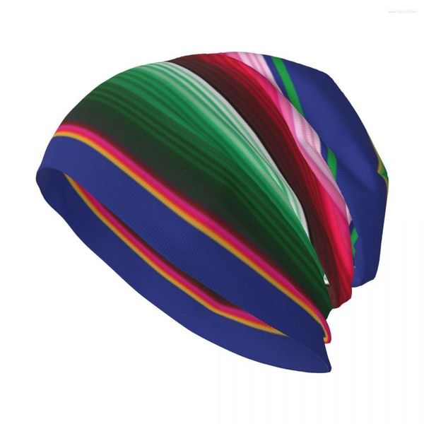 Bérets Roman Coloré Couverture Rayures Élégant Stretch Tricot Slouchy Bonnet Multifonction Crâne Chapeau Pour Hommes Femmes