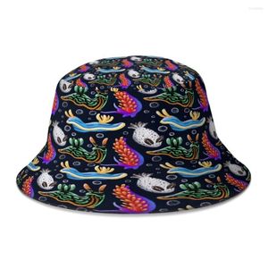 Bérets nudibranches seau chapeau pour femmes hommes adolescent pliable Bob pêche chapeaux Panama casquette Streetwear