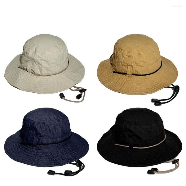 Bérets Nylon séchage rapide grand bord pêche en plein air chapeau de pêcheur pour hommes femmes Sombrero Mujer Para El Sol seau casquettes