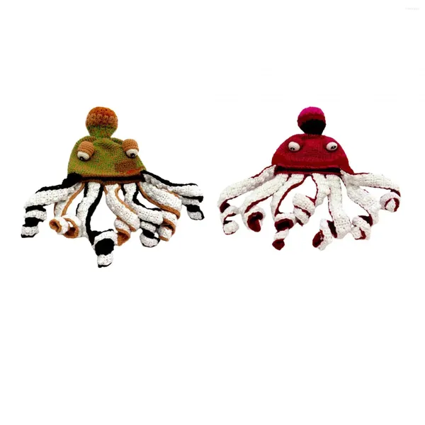 Boinas Puttopus Squid Sombrera Gorro de punto suave tejido de mano cálida Linda novedad para mujeres Cosplay de cosplay Sports Men Equipo