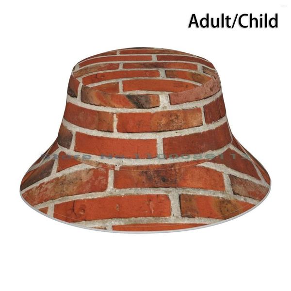 Bérets vieux briques de clinker rouge mur cadeau seau chapeau chapeau de soleil maçonnerie maison constructeur pierre de construction maçon sans bride