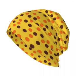 Boinas Polka naranja y marrón sobre un fondo amarillo Caps de sombrero de punto Golf Man Táctico Táctico de béisbol masculino Capas de béisbol