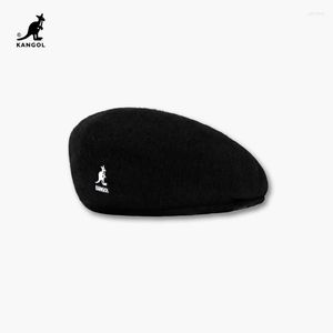 Baretten Originele KANGOL Wollen Baret 504 Cap Mannen Vrouwen Hoed Mode Dames Effen Kleur Casual Winter Hoeden Herfst en