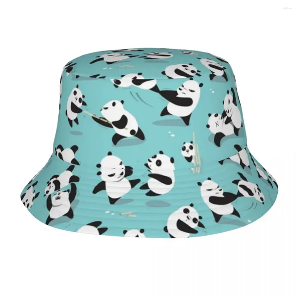 Bérets Chapeaux de seau en plein air PANDAMONIUM Panda Bear Mignon Panama Casquette Unisexe Coton Pêcheur Casquettes Réversible Pêche Été