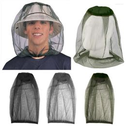 Bérets Casquette de camping en plein air Anti Mosquito Net Mesh Midge Insect Hat Head Face Protector Voyage sûr